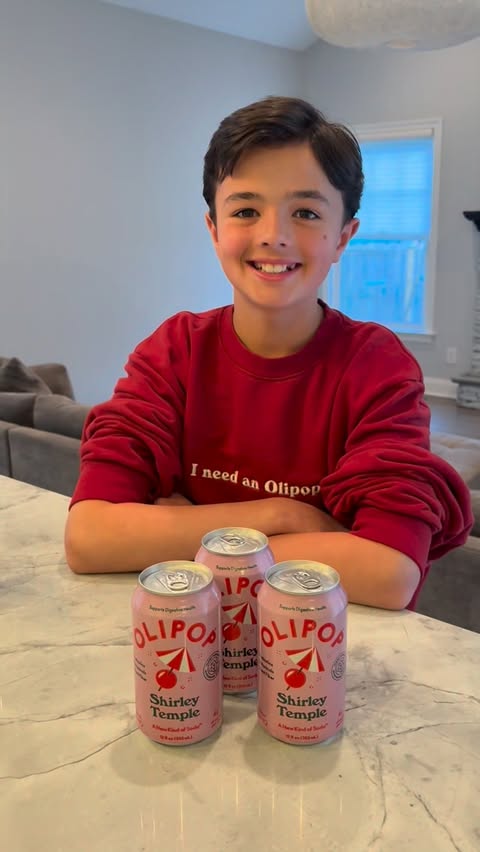 Instagram post by @theshirleytempleking for OLIPOP. Caption reads: [...] all the options out there, THIS @drinkolipop....