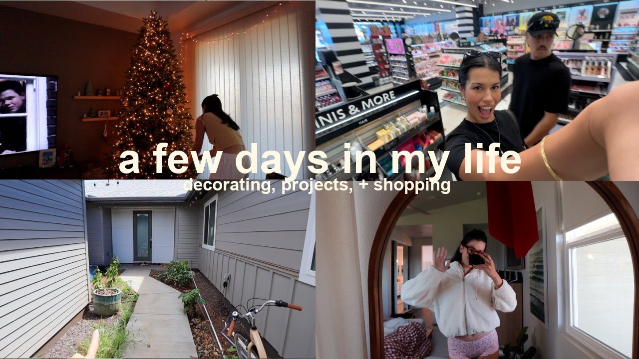 YouTube post by @avajules for ARMRA. Caption reads: december days (decorating the tree, shopping,....