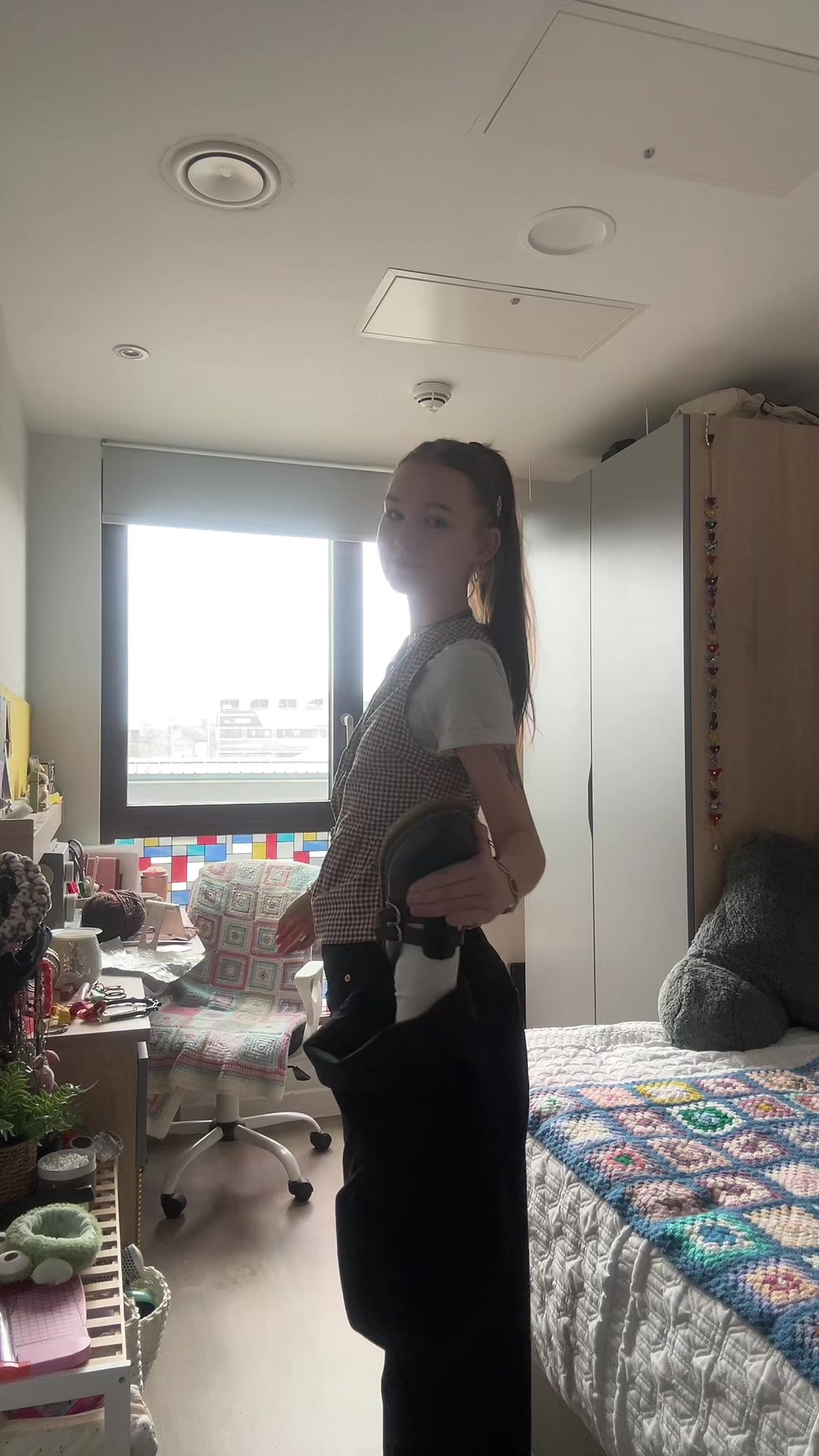 TikTok post by @coolbeenz222 for MOTEL. Caption reads: Dressing up for uni is my simple pleasure....
