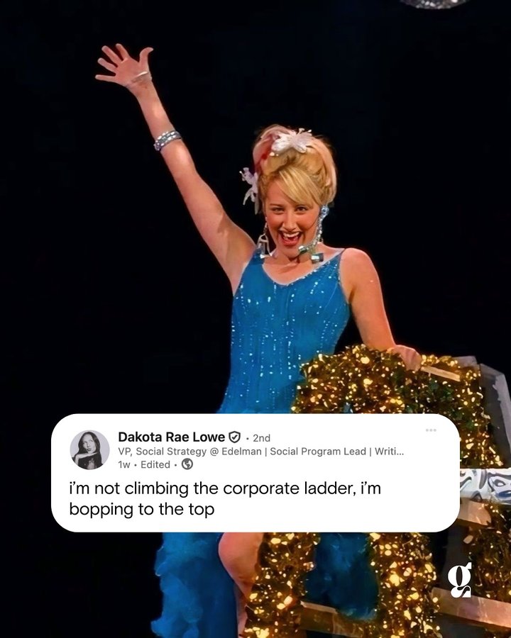 Instagram post by @dakotaraelowe for Girlboss. Caption reads: I personally believe in dreaming and shooting for....