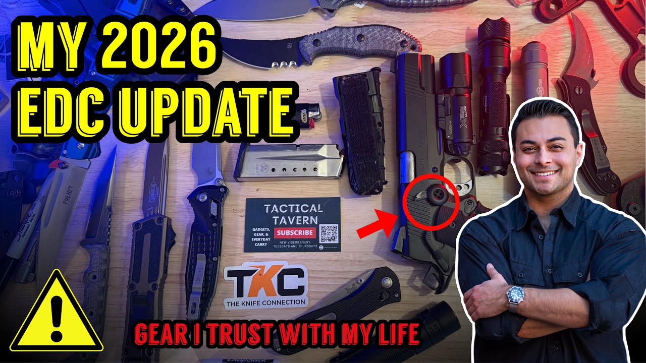 YouTube post by @tacticaltavern for Leroy’s Blend. Caption reads: My Updated Everyday Carry 2026 | Complete EDC....