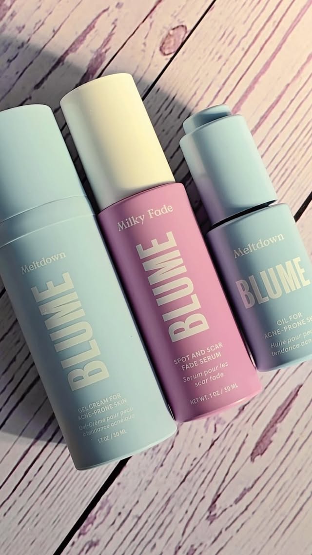 Instagram post by @kelx44 for Blume. Caption reads: [...] the skin, and prevent scarring with @blume....