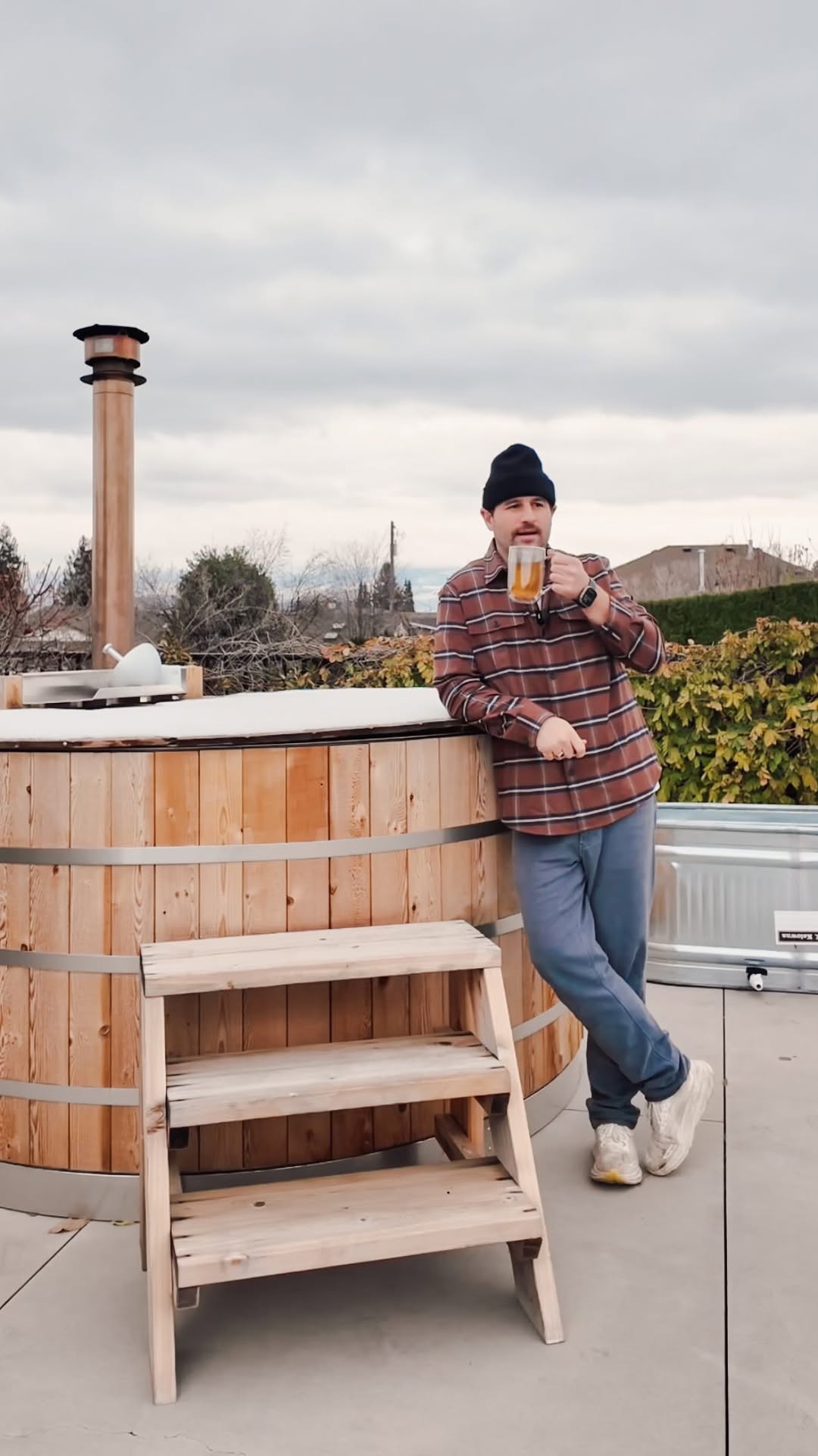 Instagram post by @justinpasutto for Davidstea. Caption reads: Sipping my tea in the most normal places to the....