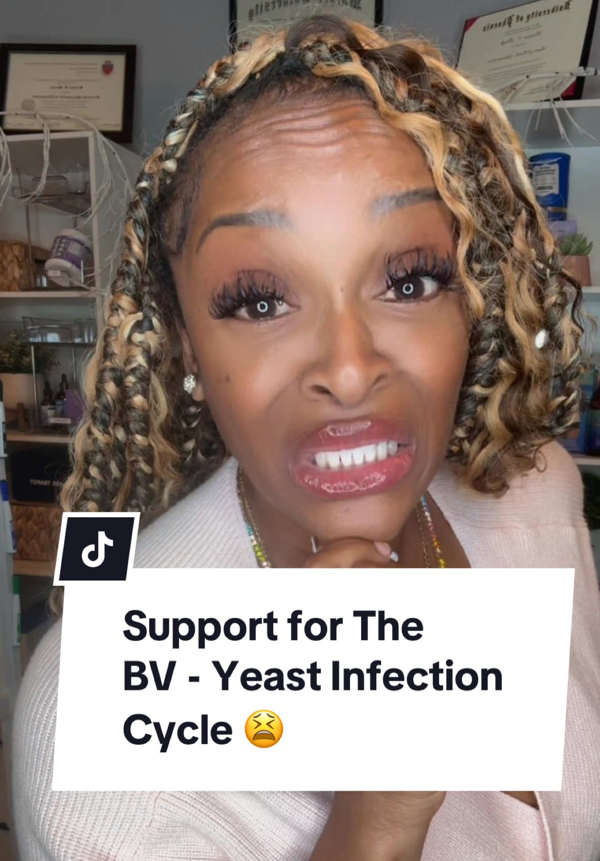 TikTok post by @dr.roxholistichealth for Happy V. Caption reads: @My Happy V #probiotics #yeastinfections #bv [...].