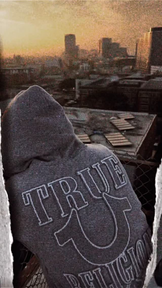 Instagram post by @quezpearson for True Religion. Caption reads: Use this rainy weekend as an excuse, I’m just....