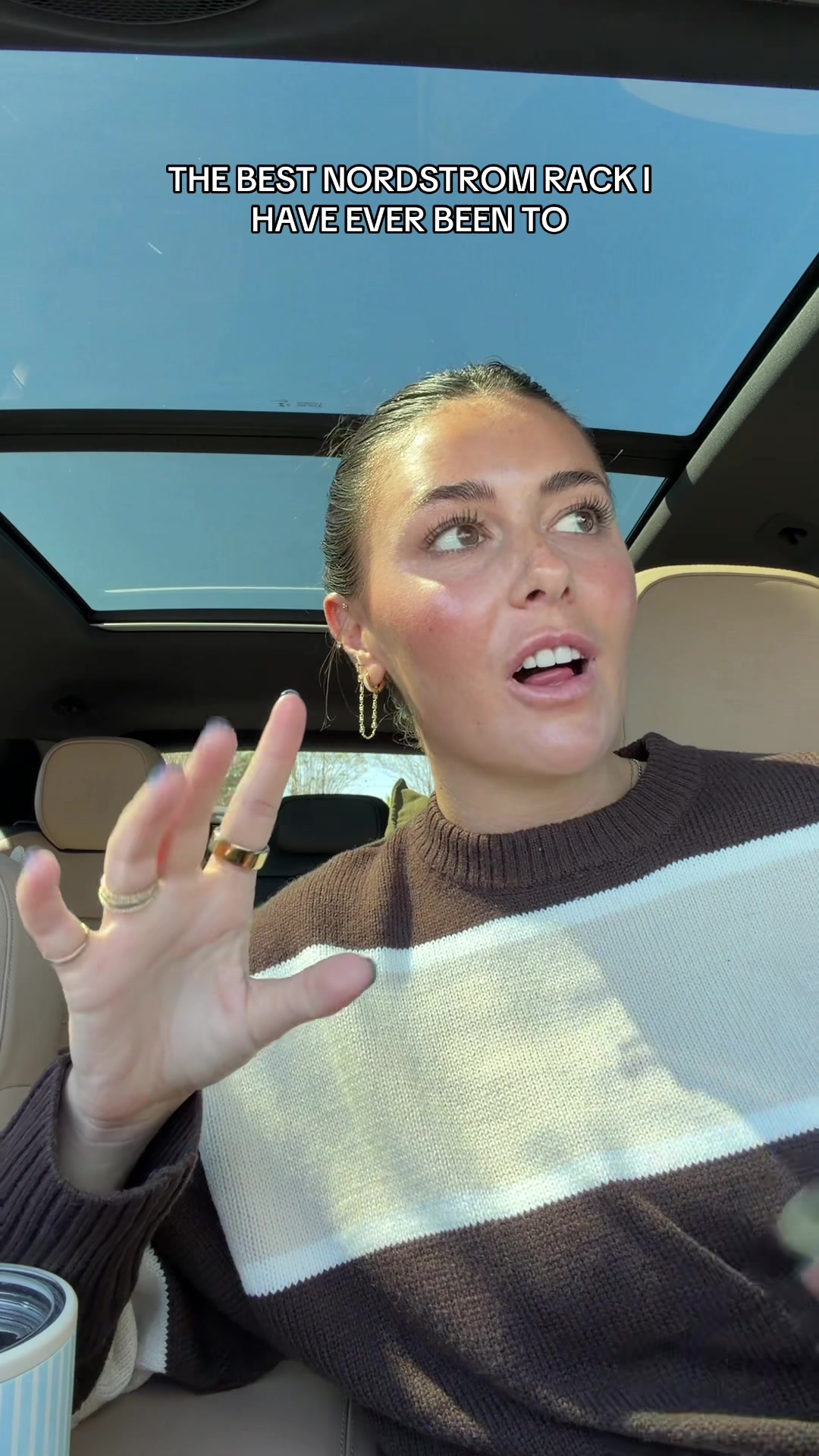 TikTok post by @brooke_lynnmilne for Nordstrom Rack. Caption reads: I think I just hit the @Nordstrom Rack jackpot 🎰....