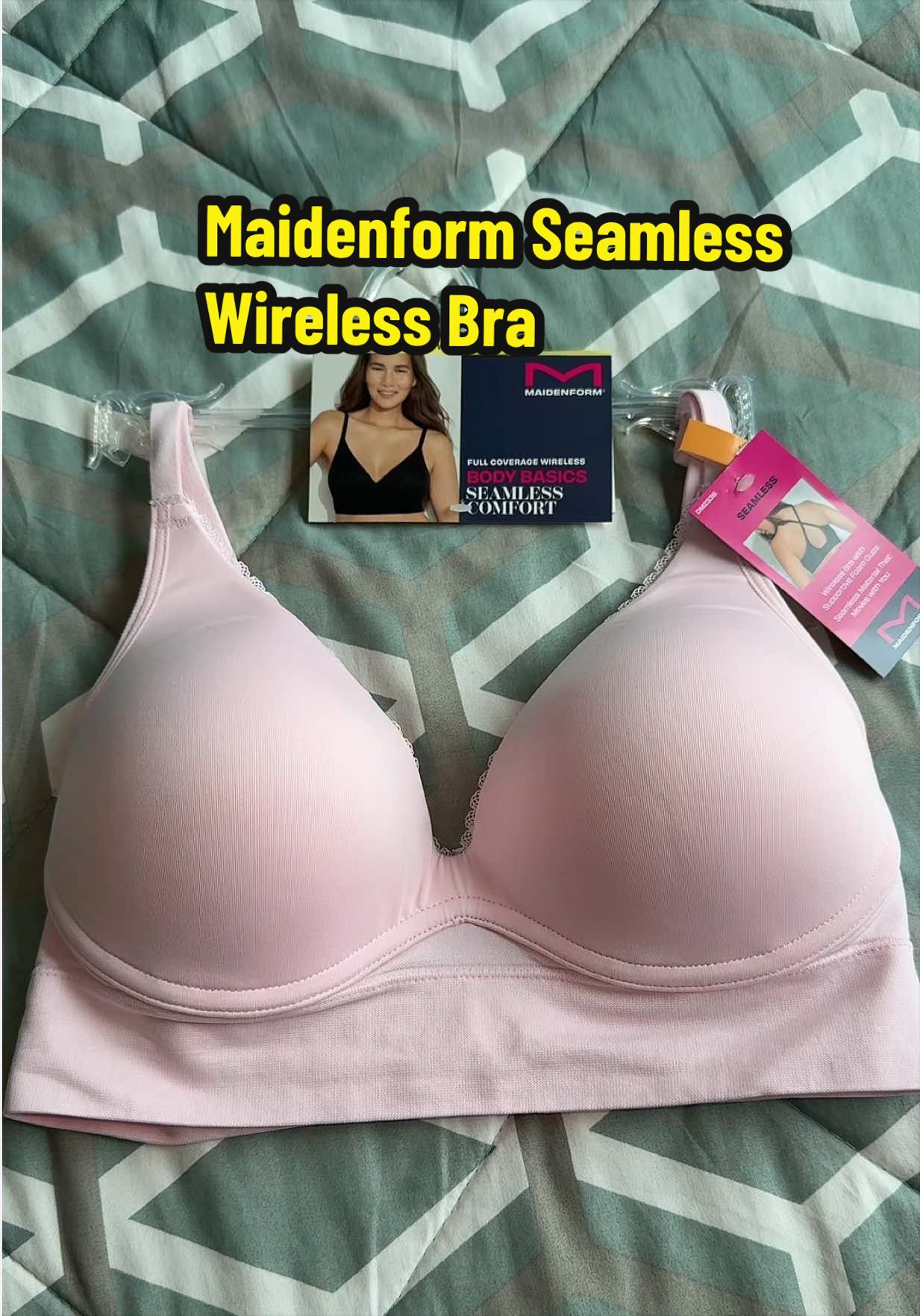 TikTok post by @anjuashvi1 for Maidenform. Caption reads: Maidenform Seamless Wireless Bra [...].