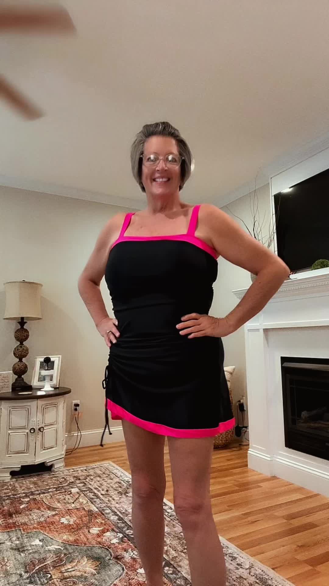 TikTok post by @suzytheshihtzu1 for Tempt Me Swimsuits. Caption reads: #swimsuit #bathingsuit #swimskirt #@Tempt Me....