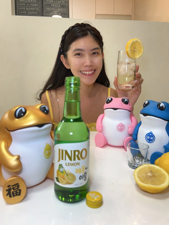 Instagram post by @sweetinbiscuits for Partipost. Caption reads: Excited to welcome the new Jinro Lemon Soju, with....