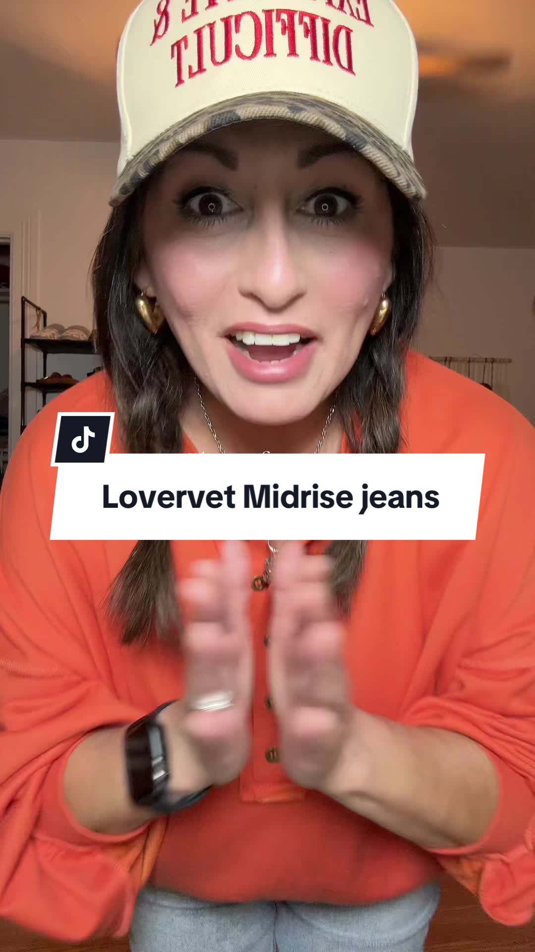 TikTok post by @tinaowen40 for Freckled Poppy. Caption reads: Perfect Midrise jeans! @Freckled Poppy....