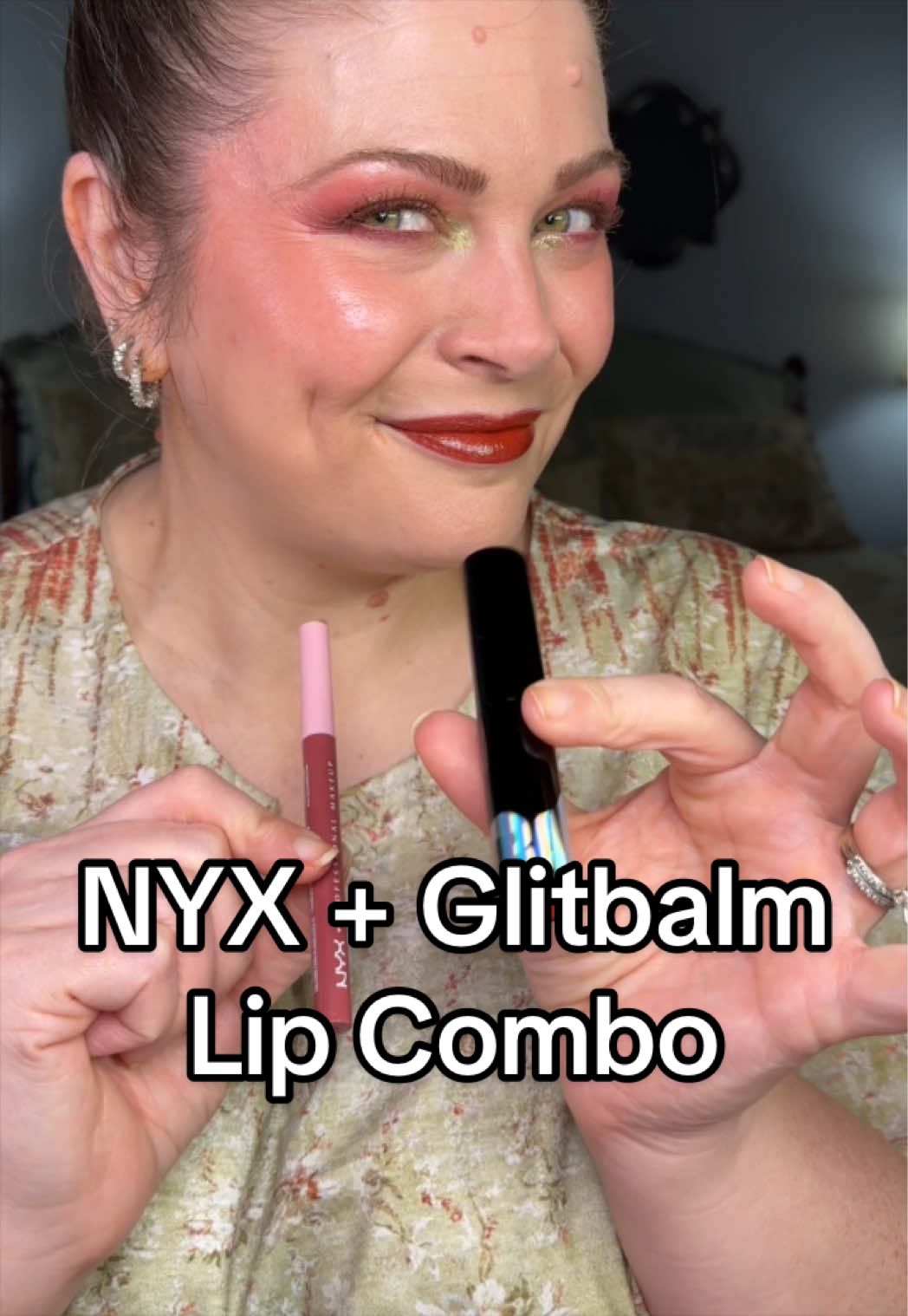 TikTok post by @melissa_beautyover40 for GETSTONNED. Caption reads: [...] of the newest Glitbalm colors from....