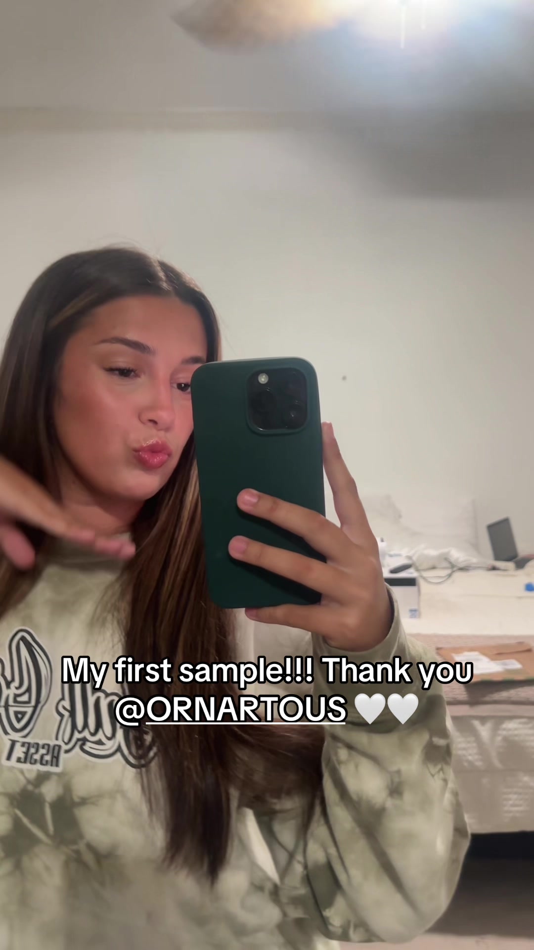 TikTok post by @emilyholmesss11 for ORNARTO. Caption reads: Love this color so much! Thank you @ORNARTO US....