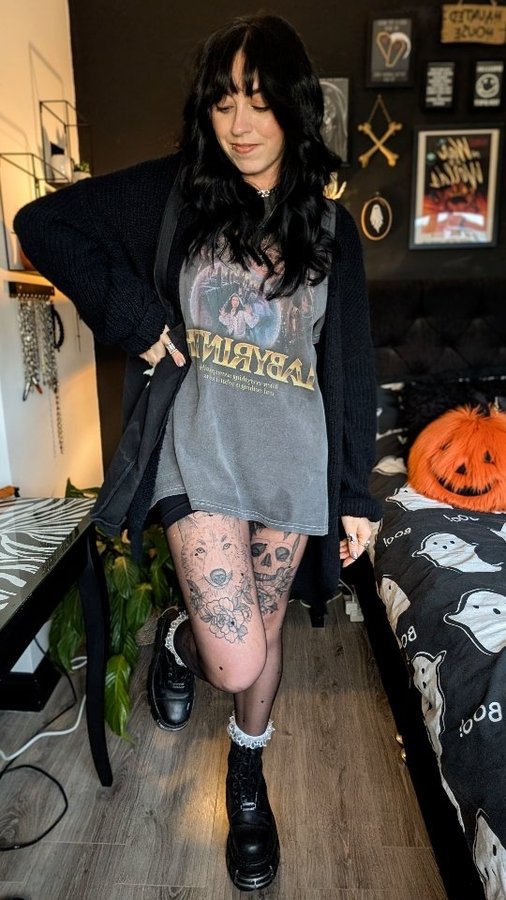 Instagram post by @spookylittlelair for TruffleShuffle. Caption reads: Recreate a Printerest outfit with me in an attempt....