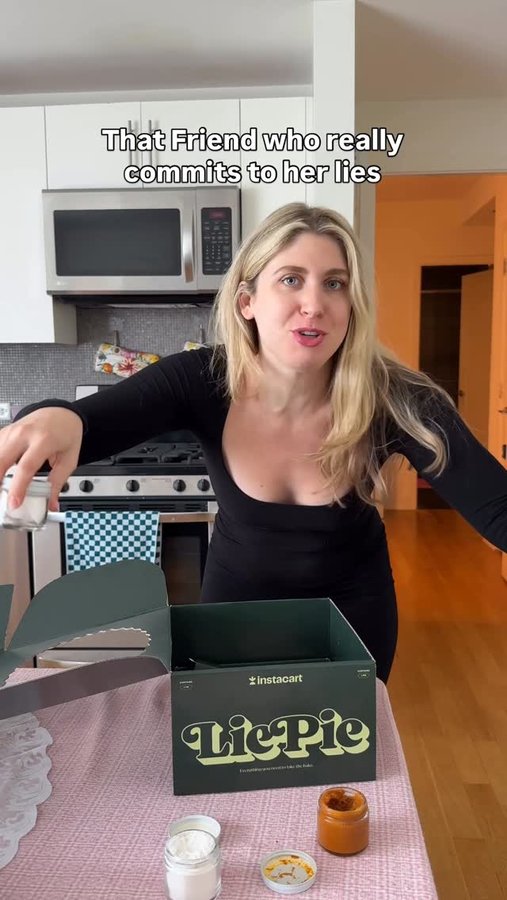 Instagram post by @sabrinabrier for Instacart. Caption reads: Lying: the secret to dating in NYC... and nailing....