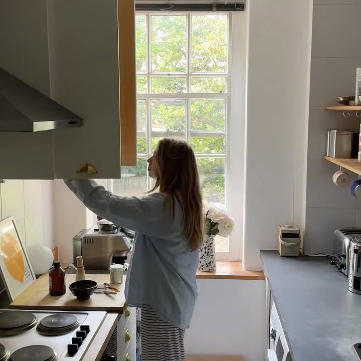 Instagram post by @lexie.lah for Vitabiotics. Caption reads: ad slow summer mornings 🤍 matcha mornings and....