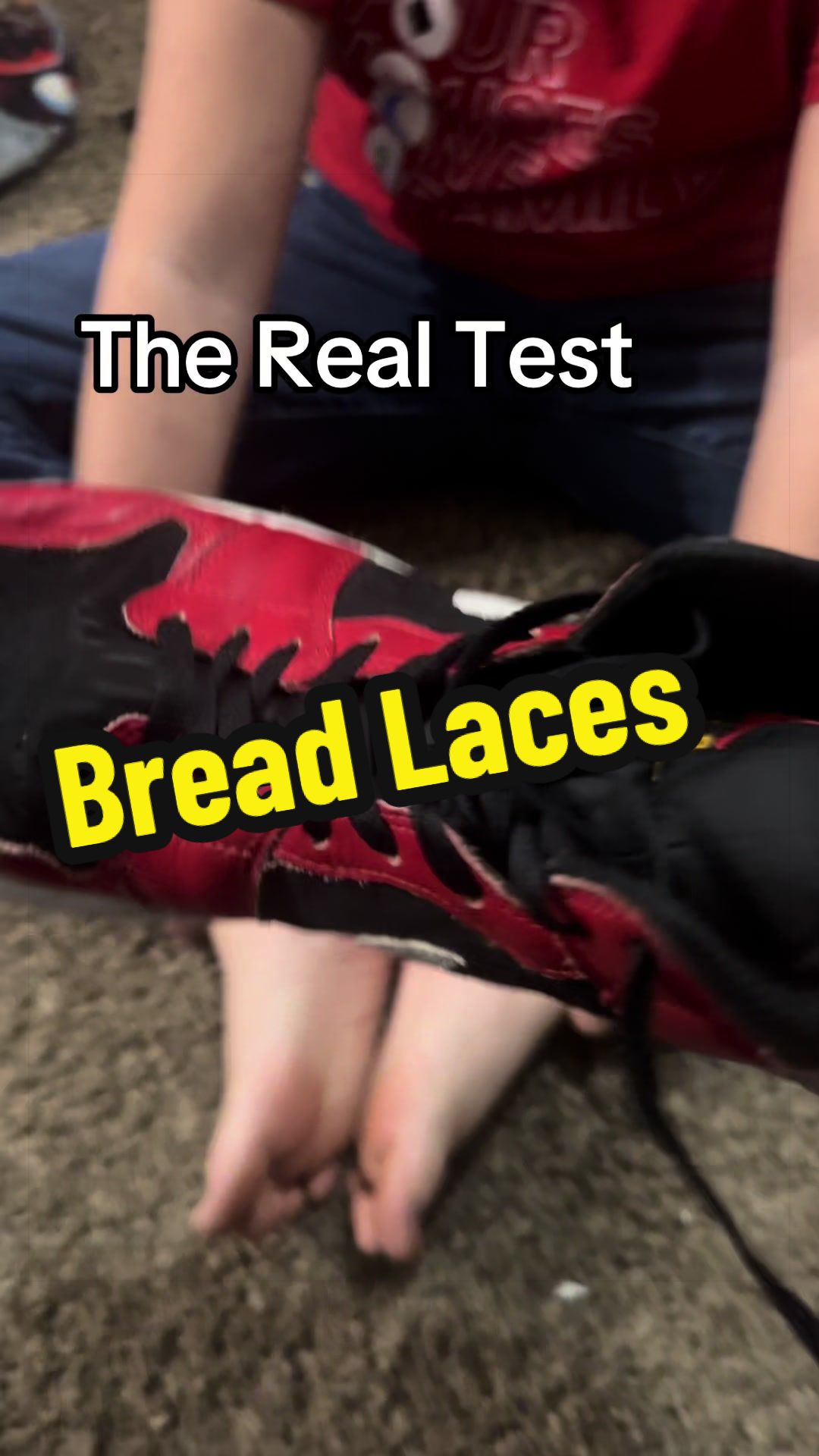 TikTok post by @poorunfortunatesoule for Lace Bread. Caption reads: These laces literally make life easier. @BreadLace....