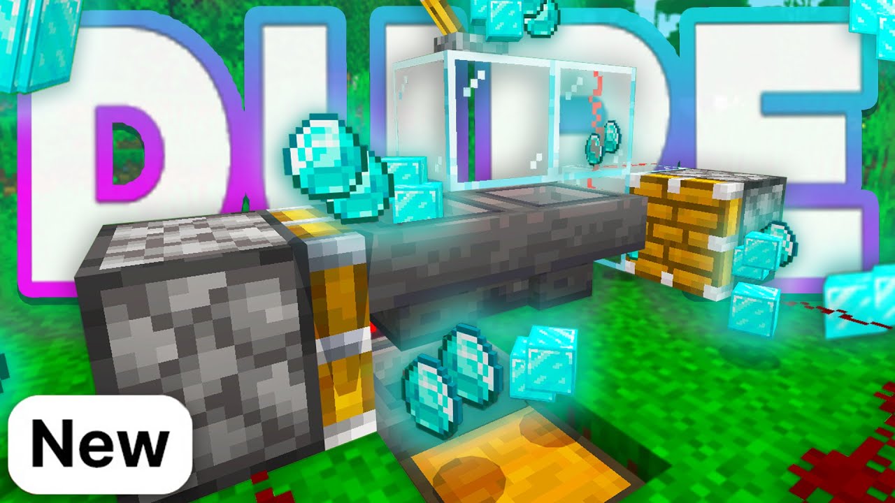 YouTube post by @RediscoverRedstone for FIFINEMICROPHONE. Caption reads: *NEW* AUTOMATIC DUPE MACHINE MINECRAFT BEDROCK....