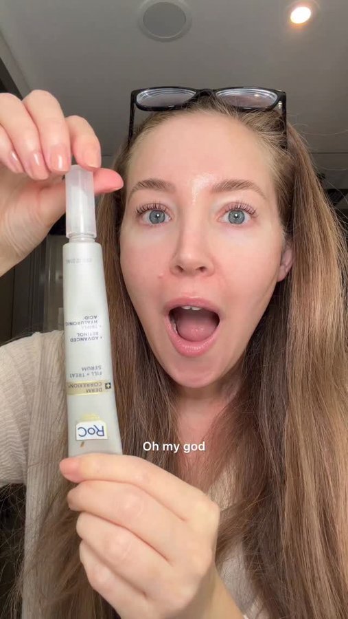 Instagram post by @jillian.gottlieb for RoC Skincare. Caption reads: You need to try this Fill & Treat Serum from....