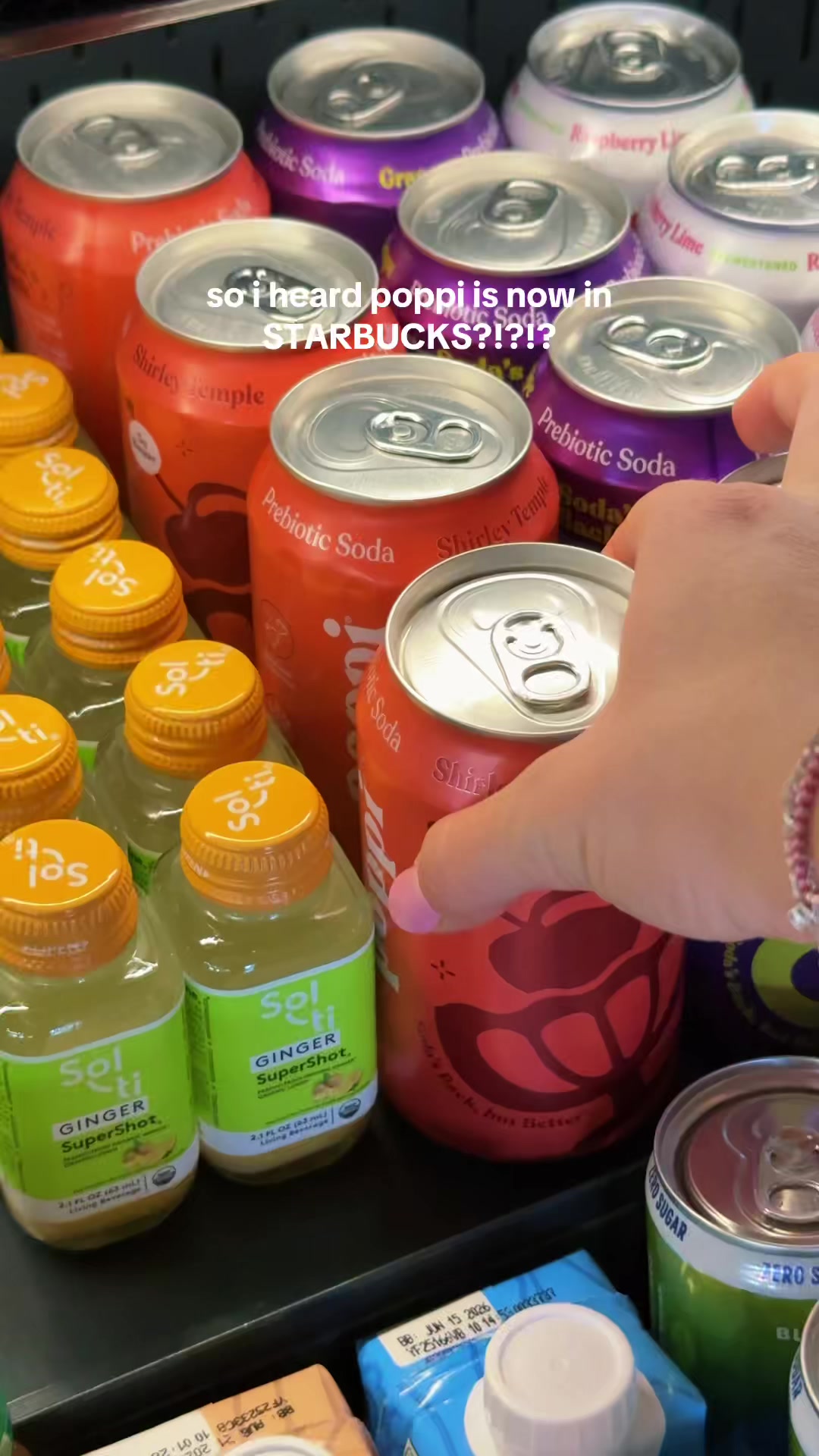 TikTok post by @yoannavasilevaa for Poppi. Caption reads: Shirley Temple and Grape @drinkpoppi are now in....