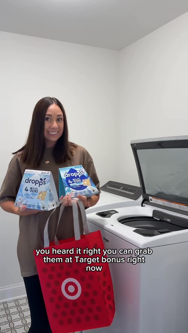 Instagram post by @takeaminutemama for Dropps. Caption reads: [AD] Laundry is never ending but at least it....