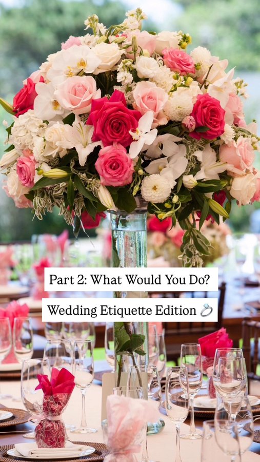 Instagram post by @elevateetiquette for SELF-PORTRAIT. Caption reads: What would you do? 💍💒✨💌🤍

If you’re new here,....