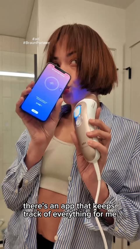 Instagram post by @malouskwette for Braun. Caption reads: #ad #BraunPartner Always been a laser girl🤭 guess....