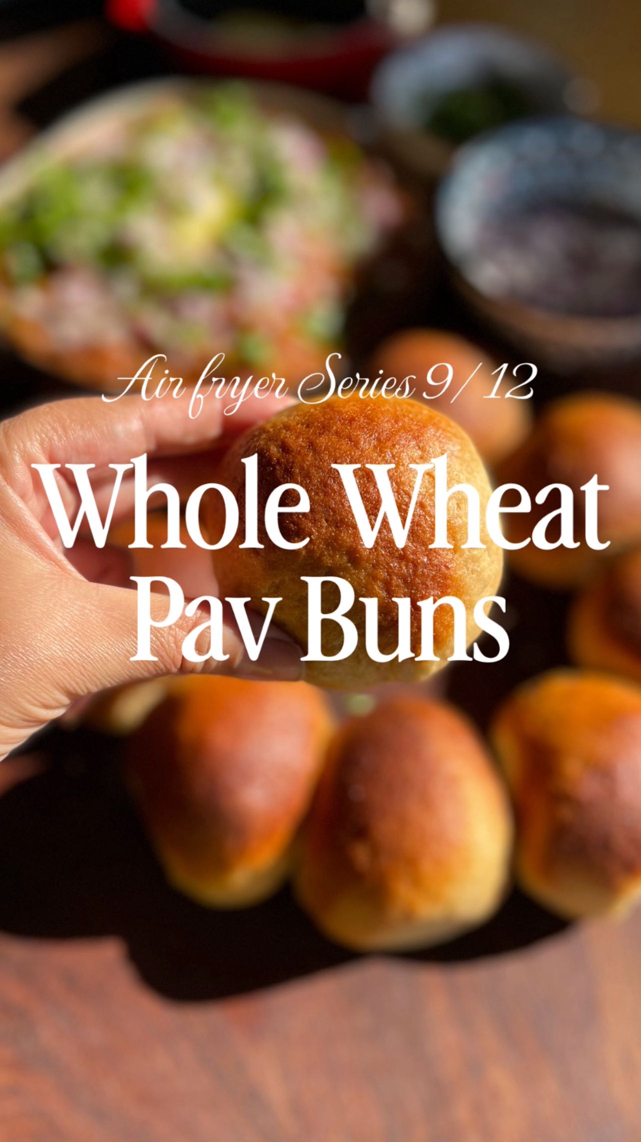 Instagram post by @my_cook_along for AGARO Lifestyle. Caption reads: Airfryer Series 9/12 - "Whole Wheat Pav Buns"....