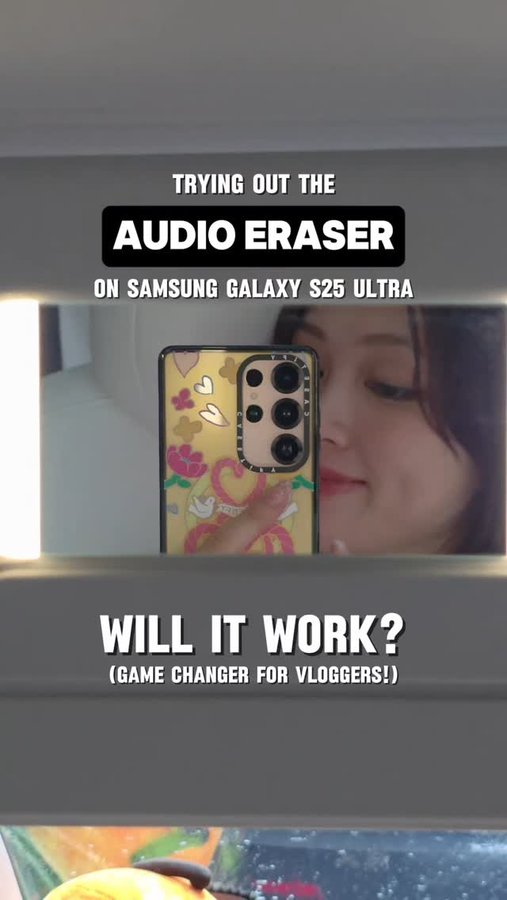 Instagram post by @thatszina for Samsung Singapore. Caption reads: DOES THE AUDIO ERASER WORKS??🤔 Answer is YES!!!....