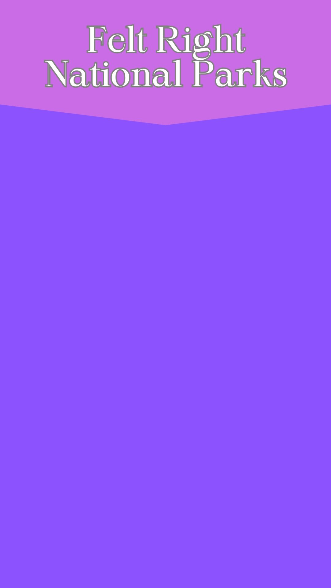 Instagram post by @thechromaticmusicteacher for Felt Right. Caption reads: [...] my new National Parks design from....