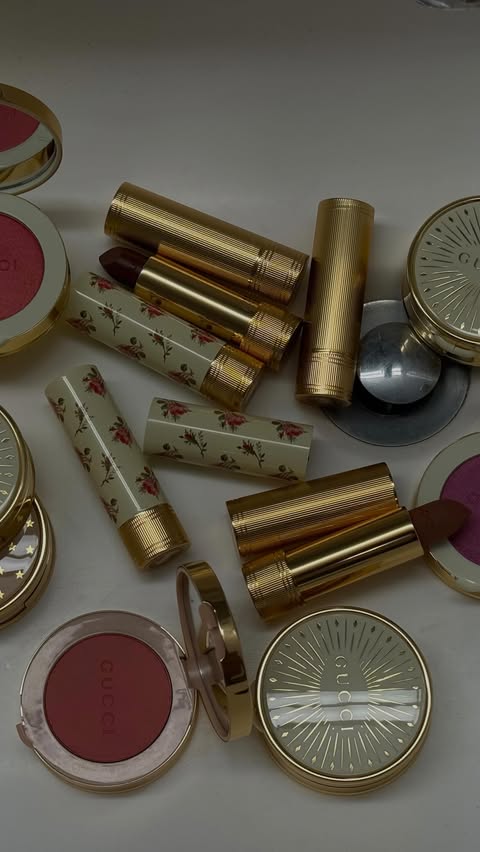 Instagram post by @emmabrooks for GUCCI. Caption reads: THE GUCCI GLOW 🌟 shop now @sephora @guccibeauty....