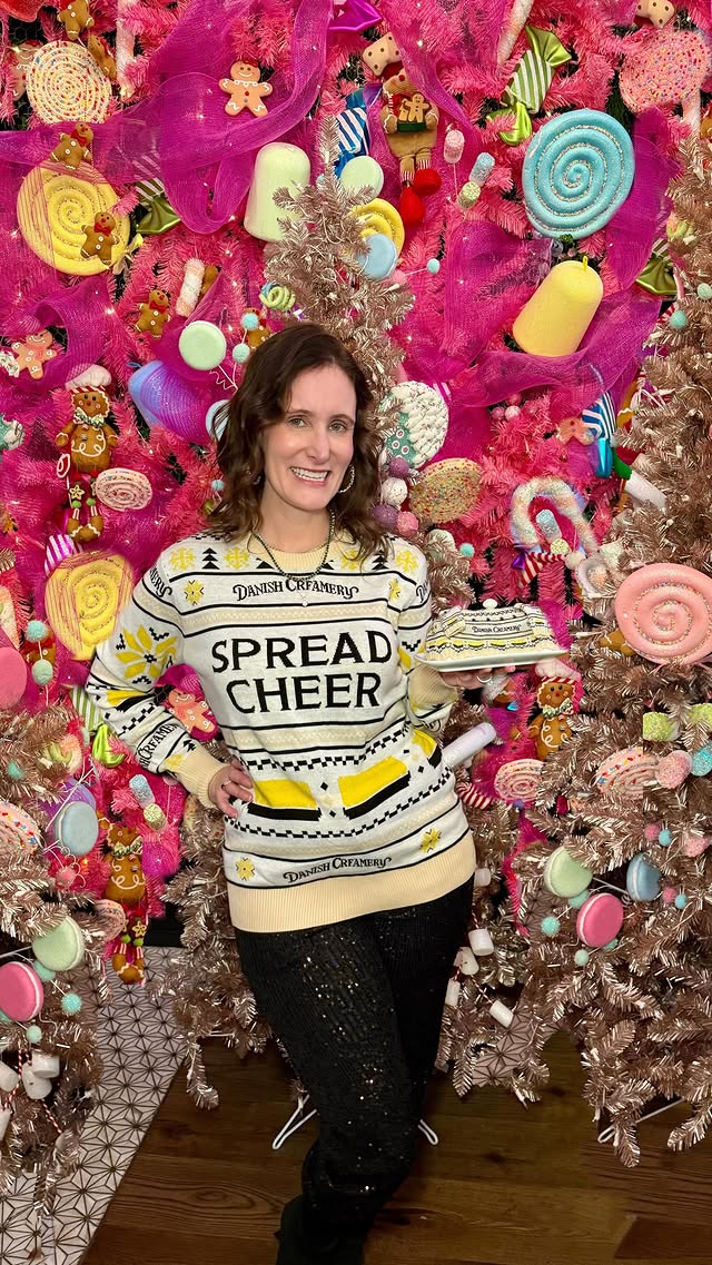 Instagram post by @ginnypaxkrosel for Danish Creamery. Caption reads: ✨ The holidays are the perfect time to spread a....