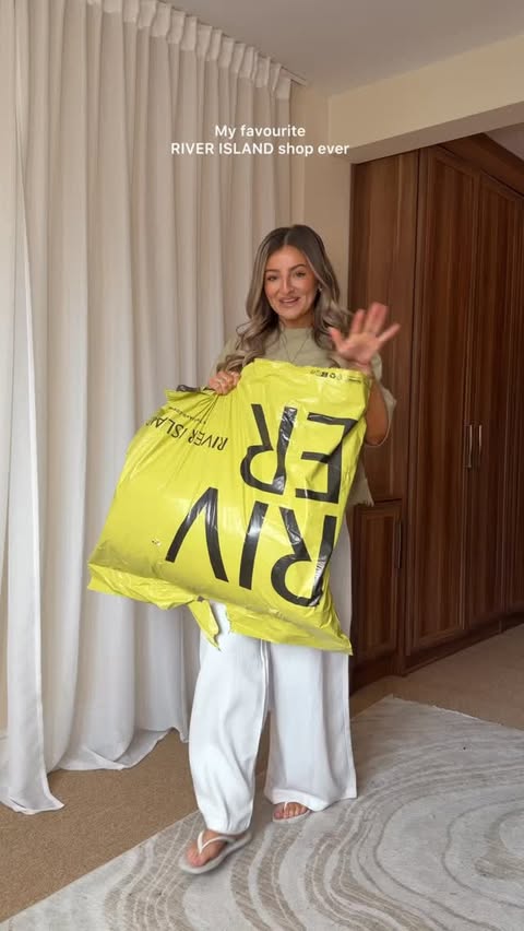 Instagram post by @jennymogeystylist for River Island. Caption reads: Could be my favourite a river island hauls ever....