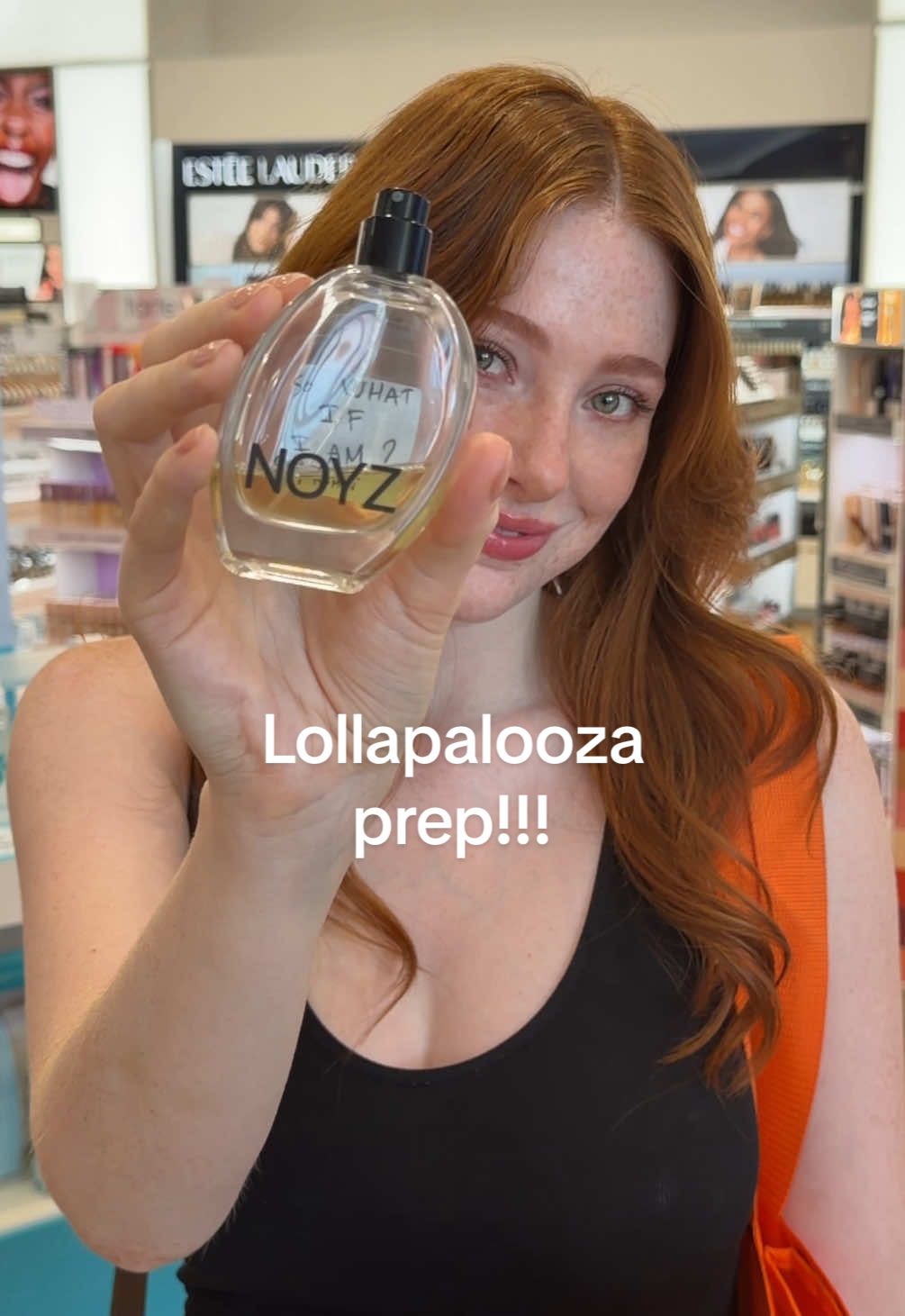 TikTok post by @madelineaford for NOYZ. Caption reads: [...] fragrance routine brought to you by....