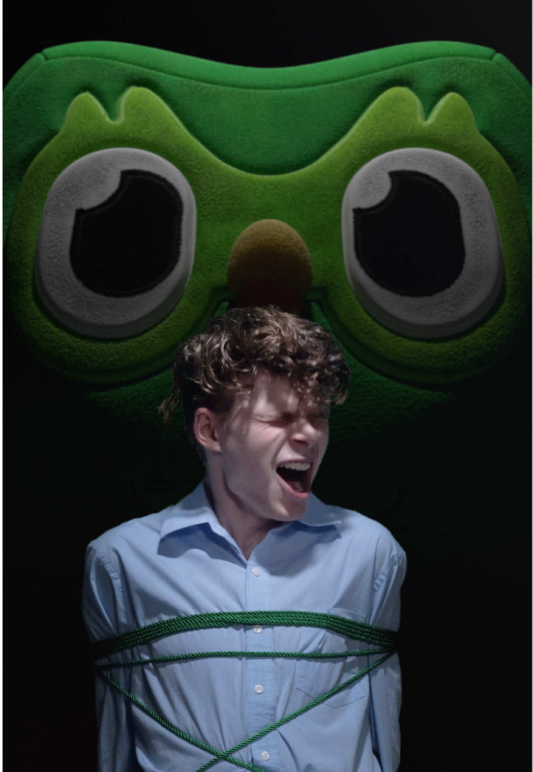 TikTok post by @merrickhanna for Duolingo. Caption reads: [...] reminder to do your streak today! 😉  ....