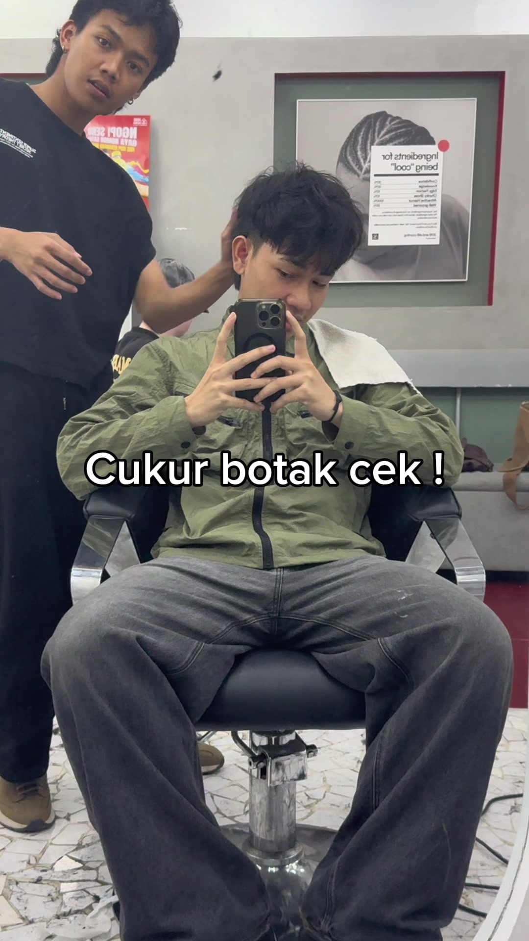 TikTok post by @ramseireal for GATSBY Indonesia. Caption reads: @GATSBY Indonesia #GatsbyPowderOverPower [...].