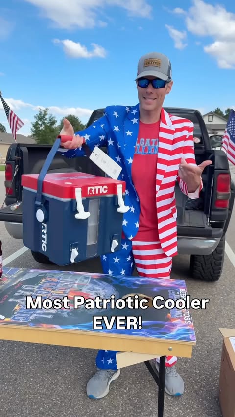 Instagram post by @tailgatingchallenge for RTIC Outdoors. Caption reads: [...] cooler EVER? 🇺🇸 We partnered with....