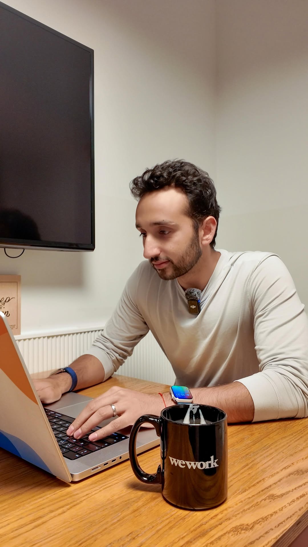 Instagram post by @aliabdaal for WeWork. Caption reads: Here are 3 things we’re doing to collaborate as a....