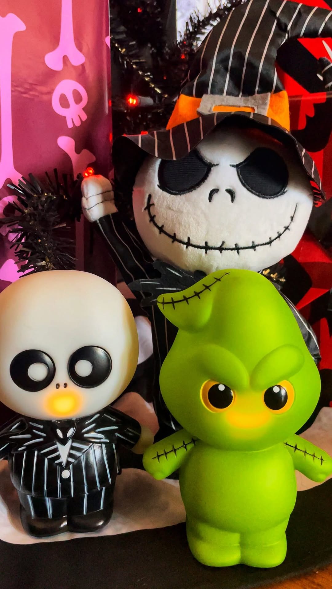 Instagram post by @motherspookywitch for biglots. Caption reads: Little Oogie Boogie & Jack Skellington are....