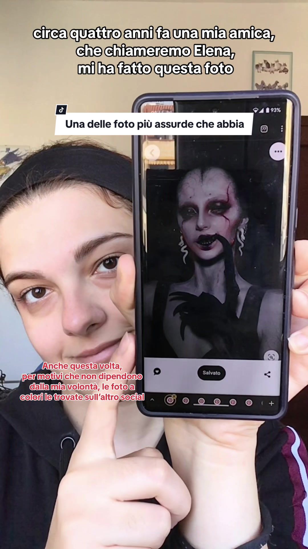 TikTok post by @invisibleocean for Astra Make-Up. Caption reads: Storia di BaltoOrTraal Tania red contact lenses by....