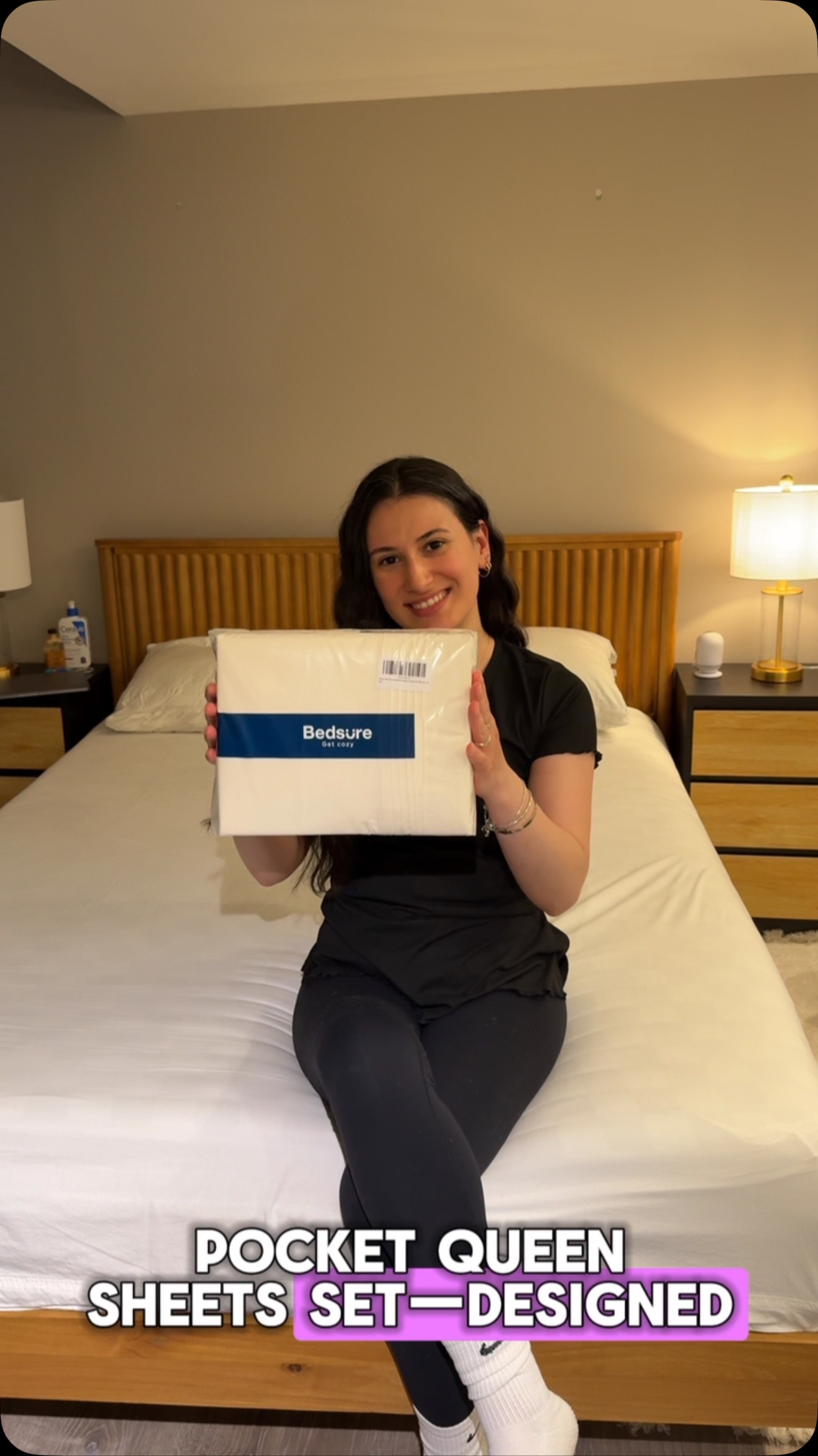 Instagram post by @amerikada2avukat for Bedsure Home. Caption reads: Upgrade your sleep game with Bedsure’s Deep Pocket....