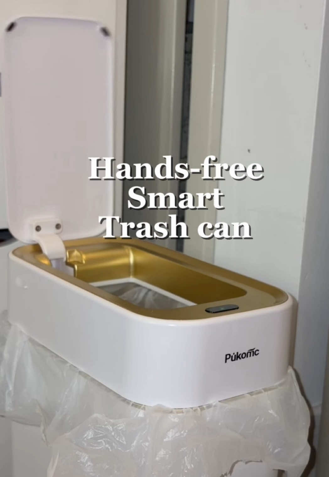 TikTok post by @jinzospam for Pukom. Caption reads: [...] motion detected trash can from @Pukomc....