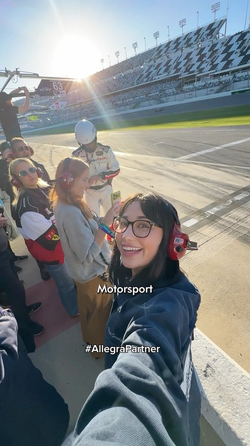 Instagram post by @f1elly for Allegra OTC. Caption reads: [...] first endurance race with the help of....