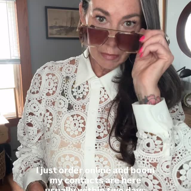 Instagram post by @holisticskin_and_style for 1800 Contacts. Caption reads: [...] when I’m creating content. @1800contacts....