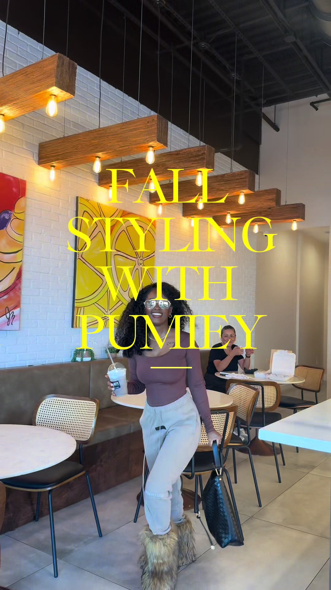 TikTok post by @vanessamdee for PUMIEY. Caption reads: Styling everyday of the week in @PUMIEY 🍂🍁 with....