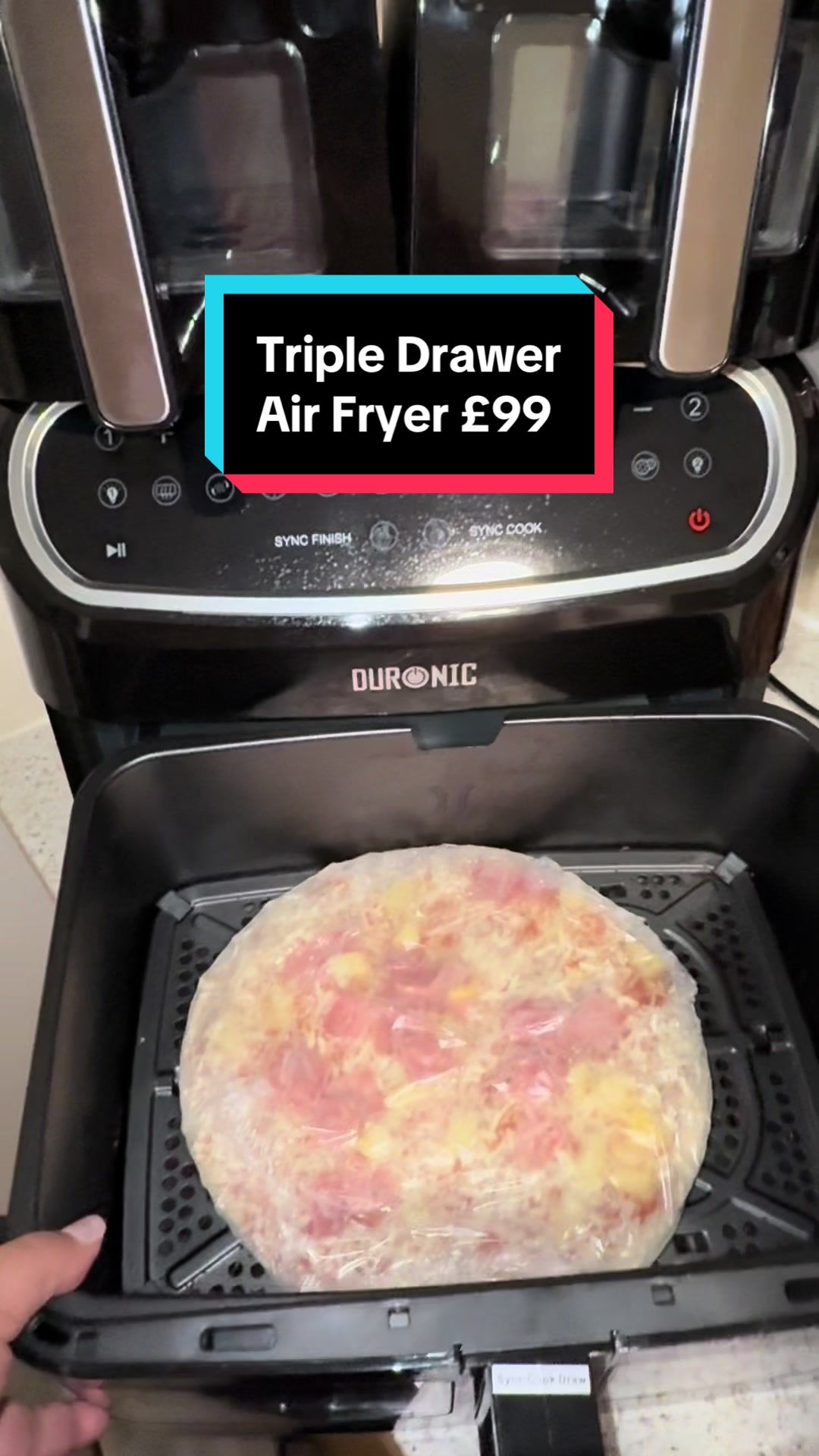 TikTok post by @creativelifeofmst for Duronic. Caption reads: [...] for the Triple Drawer Air Fryer from....