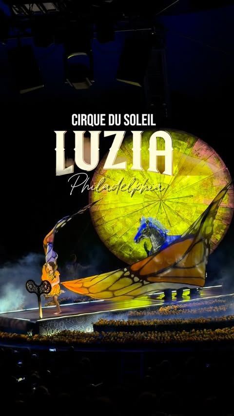 Instagram post by @travelingwithcva for Cirque du Soleil. Caption reads: Did you know Cirque du Soleil is in the Philly....