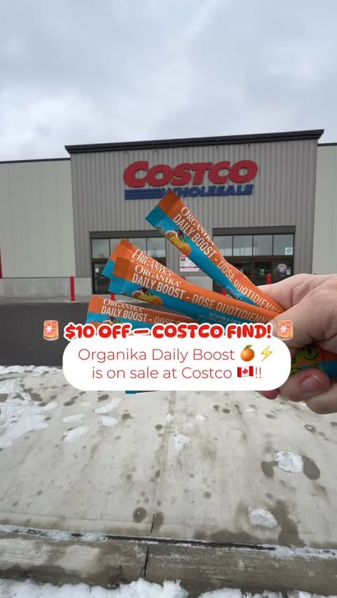 Instagram post by @costcofindscanada for Organika. Caption reads: 🚨 $10 OFF — COSTCO FIND! 🚨
@organikahealth Daily....