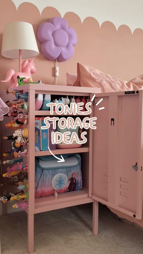 Instagram post by @lifeatlauras_ for tonies. Caption reads: [...] the perfect use for our locker !! 🧚🏼....