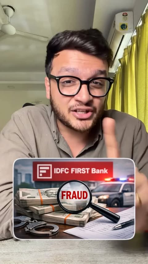 Instagram post by @praffulgarg for IDFC FIRST Bank. Caption reads: [...] A major fraud has surfaced at IDFC First....