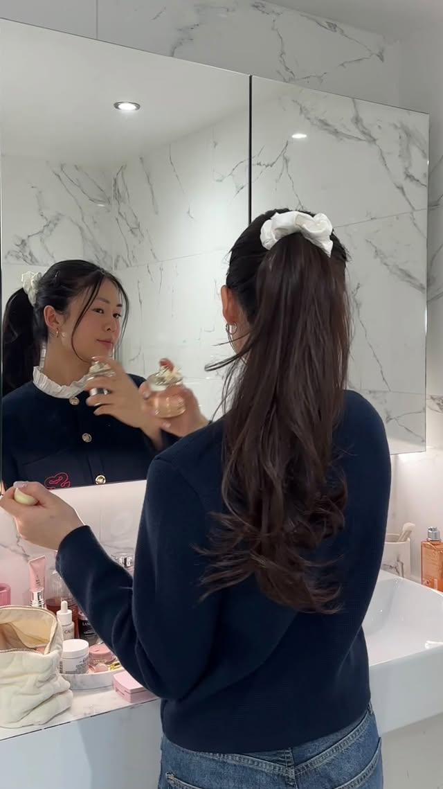 Instagram post by @olafflee for espressoh. Caption reads: [...] foundation @yslbeauty NU cheek tint....